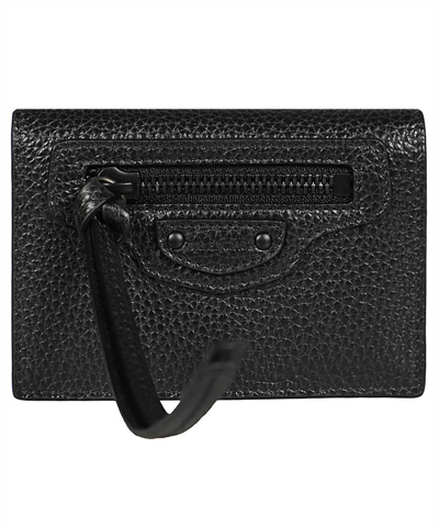 Balenciaga Mini Neo Classic Wallet In Black