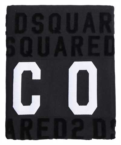 Dsquared2 Be Icon Beach Towel In Black