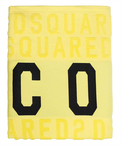 Dsquared2 Be Icon Beach Towel In Yellow
