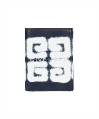 Givenchy 4g Motif Bifold Card Holder In Blue