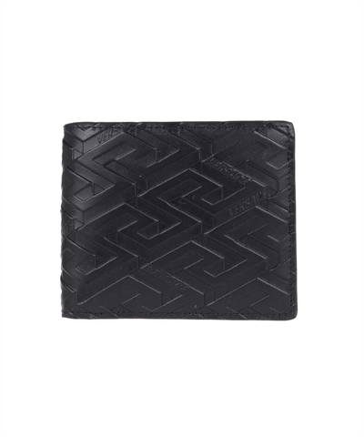 Versace La Greca Signature Bifold Wallet In Black