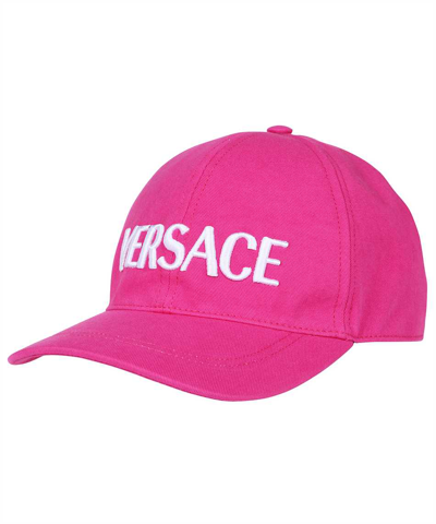 Versace Logo Cap In Pink
