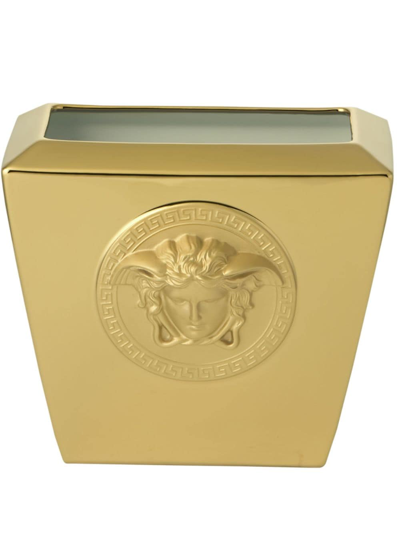 Versace Medusa Head Porcelain Vase (18cm) In Gold