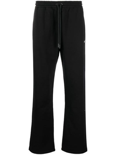 Off-white Diag Stripe Straight-leg Trousers In Black