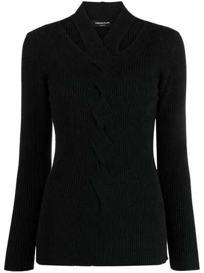 Fabiana Filippi Cut-out Knitted Jumper In Blau