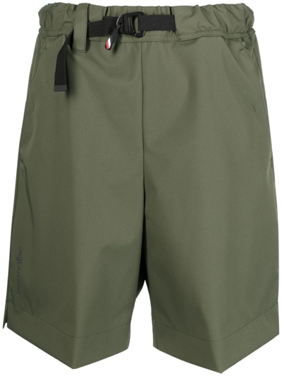 Moncler Belted Knee-length Shorts In Green