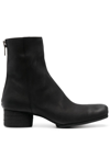 UMA WANG 30MM ZIP-UP LEATHER ANKLE BOOTS