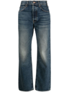 Nili Lotan Whiskering Effect Mid-rise Straight-legged Jeans In Blue