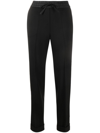 P.a.r.o.s.h Wool Blend Drawstring Trousers With Cuffed Hems In Black