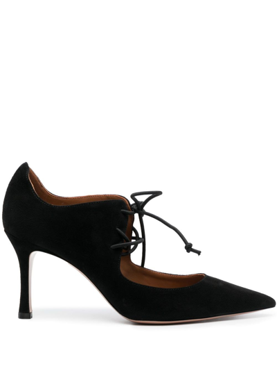 Malone Souliers Morena 80mm Suede Pumps In Black