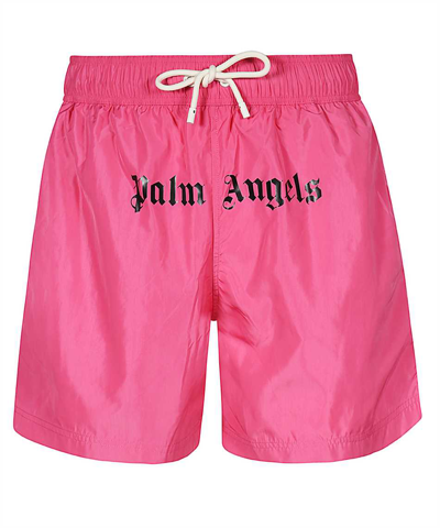 Palm Angels Classic Logo Swim Shorts In Pink