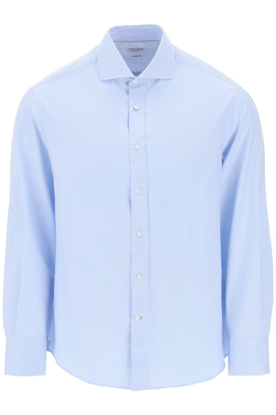 Brunello Cucinelli Slim Fit Shirt In Light Blue
