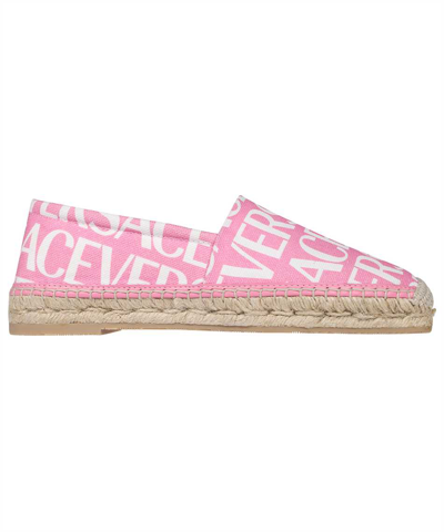 Versace 10mm Cotton Canvas Espadrilles In Pink