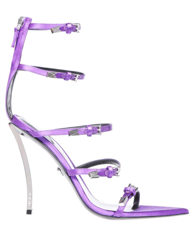 Versace Point Strap Sandal In Purple