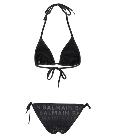 Balmain Monograf Motif Swimsuit In Black