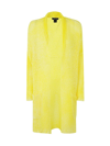 Avant Toi Brushed Cashmere Light Shawl Over Cardigan In Yellow &amp; Orange