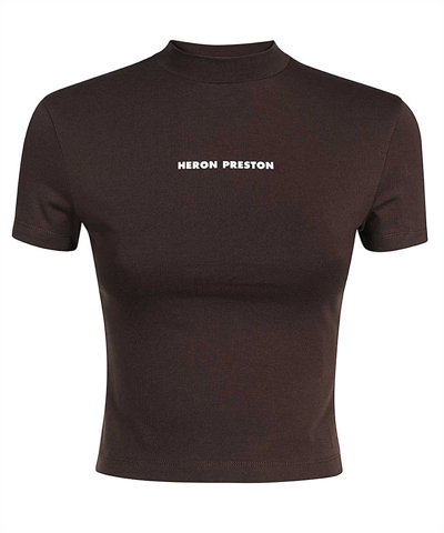 Heron Preston Short Sleeve Baby T-shirt In Brown