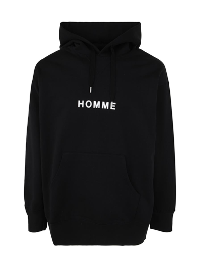 Comme Des Garçons Homme Deux Logo-print Cotton-jersey Hoodie In 1 Black