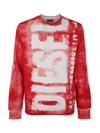 Diesel Sweatshirt With Bleeding-effect Logo In Red
