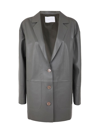 Drm Boxy Leather Blazer Clothing In Green