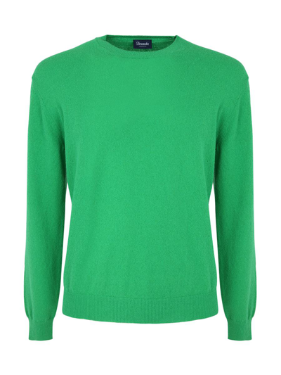 Drumohr Long Sleeves Crew Neck T-shirt In Green