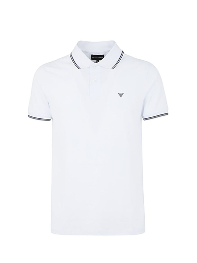 Emporio Armani White Stretch Cotton Polo Shirt