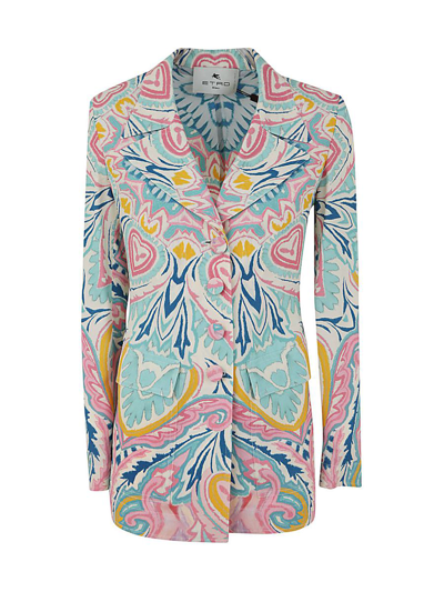 Etro Butterfly Printing Jacket In Multicolour