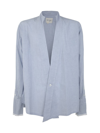 GREG LAUREN GREG LAUREN BLUE STRIPED WINGED GL1 SHIRT CLOTHING