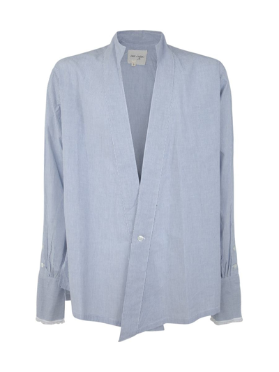 Greg Lauren Blue Striped Winged Gl1 Shirt