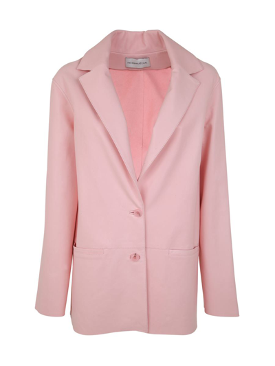 Inès & Maréchal Single-breasted Lambskin Jacket In Pink &amp; Purple