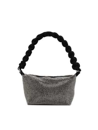 Kara Crystal Mesh Cobra Pouch In Grey