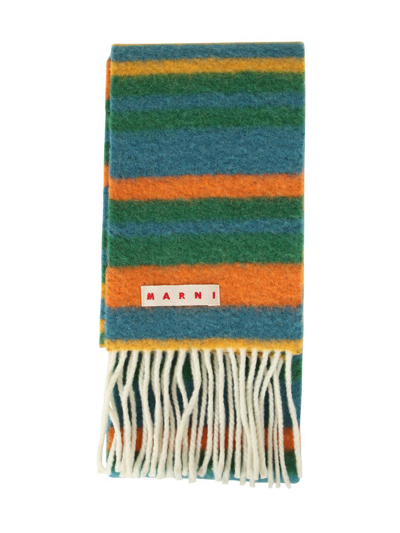 Marni Striped Scarf In Green