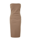 Max Mara "thadira Midi" Jersey Dress In Brown