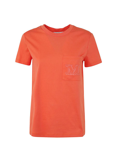 Max Mara Valid Side Pocket T-shirt Clothing In Yellow &amp; Orange