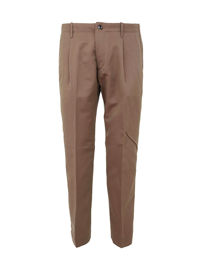 Nine In The Morning Fold Chino Trouser With Pence In Taupe