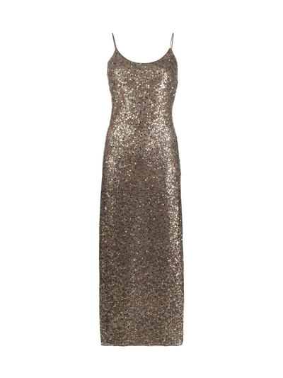 Oseree Netquins Slip Dress In Grey