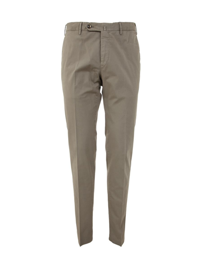 Pt01 Man Cotton Gabardine Classic Trousers In Grey