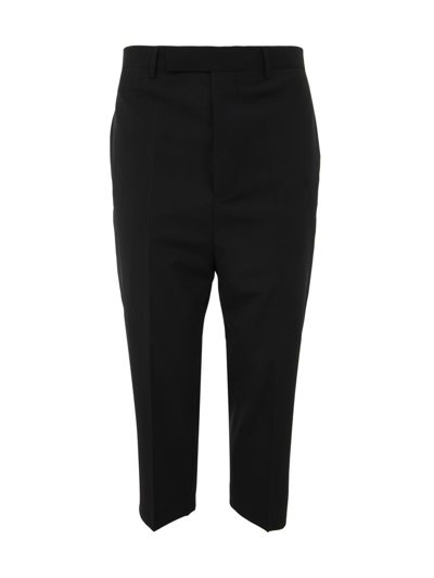 Rick Owens Cropped Tailored Trousers In Black