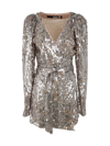 Rotate Birger Christensen Briiidget Sequin Wrap Dress In Metallic