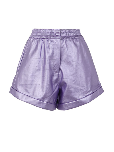 Rotate Birger Christensen Purple Belina Embossed Faux Leather Shorts