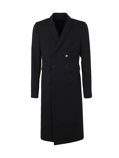 Sapio Double Breasted Coat In Black
