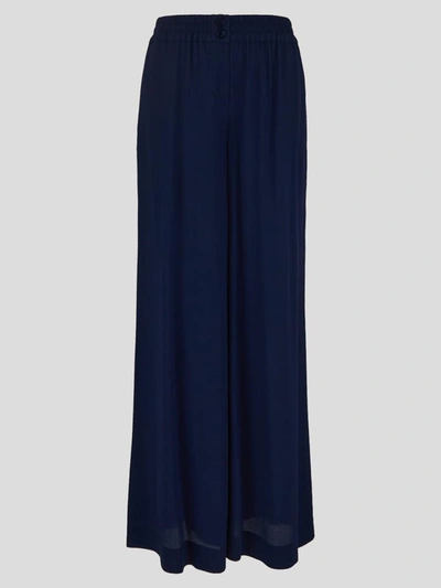 Semicouture Wide-leg Trousers In Blue