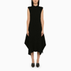 Stella Mccartney Asymmetric Ribbed-knit Dress In Black