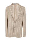 Tagliatore Single Breasted Pinstriped Jacket In Multicolour