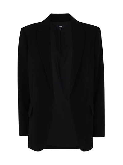 Theory Black Relaxed Blazer In Black