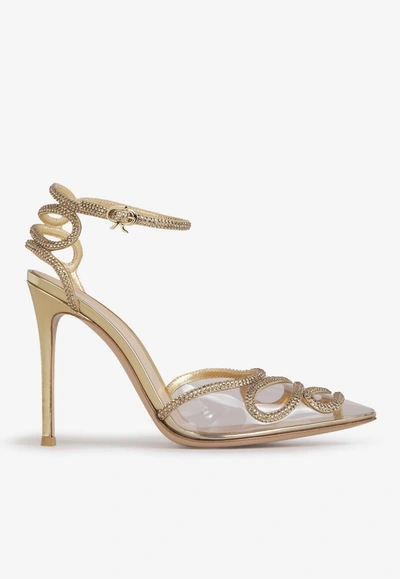 Gianvito Rossi 105 Crystal-embellished Pumps In Gold
