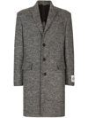 Dolce & Gabbana Tailored Herringbone Coat In Grey