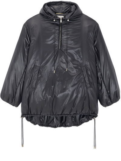 Saint Laurent Cassandre Nylon Jacket In Black
