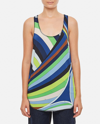 Emilio Pucci Jersey Satin Top In Multicolor