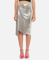 Rabanne Draped Skirt With Metallic Sequin Detail In Silver